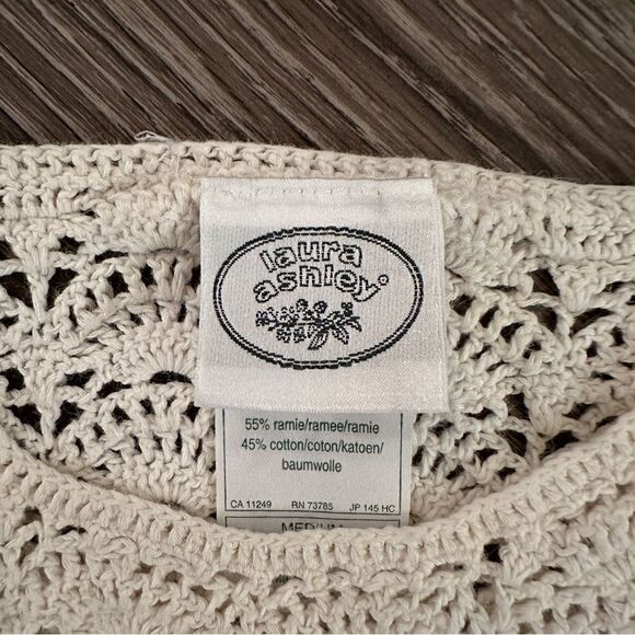 Laura Ashley Vintage Crochet Knit Sweater - Picture 4 of 8